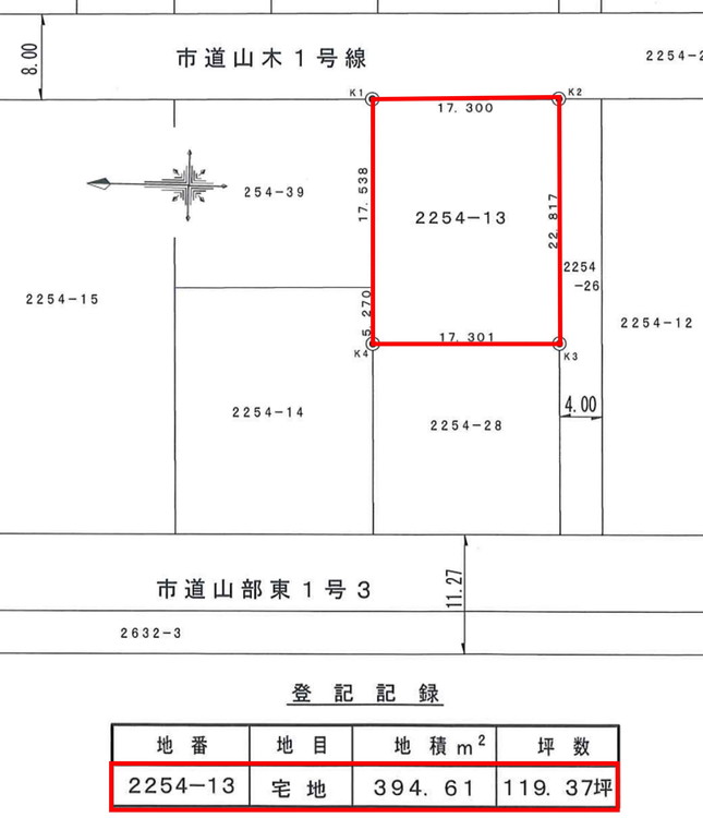 【売土地】富良野市山部北町２２５４番１３