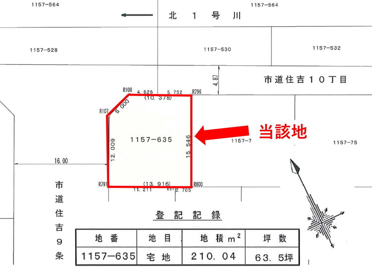 【売土地】富良野市瑞穂町１１５７番６３５